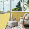 VOUNOT PVC Privacy Screening Fence 90 x 500 cm Reinforced Struts Bamboo - VOUNOTUK