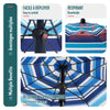 VOUNOT 2m Tilting Garden Parasol UV50+ with Ground Anchor, Mixed Blue Stripe