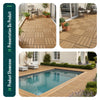 VOUNOT WPC Decking Tiles Set of 11, Outdoor Deck Tiles, 30x30 cm, Natural Wood
