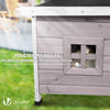VOUNOT Cat House Wooden Kitten Home Outdoor Pet Shelter 57x45x43cm, Grey - VOUNOTUK