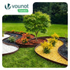 VOUNOT Flexible Lawn Garden Edging Border, with 80 Pegs, Brown 40m