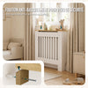 VOUNOT Radiator Cover Cabinet with Vertical Slats, White Oak, 78x19x82 cm