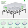 VOUNOT Double Bed Frame 135x190 cm, Sturdy Metal - 36cm Height, Black
