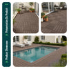 VOUNOT WPC Decking Tiles Set of 11, Outdoor Deck Tiles, 30x30 cm,Brown