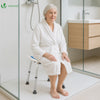 VOUNOT Adjustable Shower Stool, Bath Seat w/Non-Slip Feet Max Load 136 kg, Blue