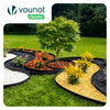 VOUNOT Flexible Lawn Garden Edging Border, with 80 Pegs, Black 40m