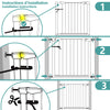 VOUNOT Stair Gates, Pressure Fit Safety Gate, White 75-96 cm