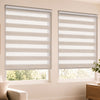VOUNOT Set of 2 Day and Night Zebra Roller Blinds No Drill,80x150cm Linen