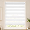VOUNOT Zebra Roller Blind Double Fabric, Day and Night Translucent or Blackout Vision Curtains, No Drilling for Window and Door , White, 100 x 150 cm