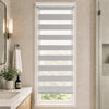 VOUNOT Zebra Roller Blind Double Fabric, Day and Night Translucent or Blackout Vision Curtains, No Drilling for Window and Door , Grey, 55 x 150 cm