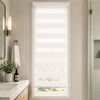 VOUNOT Zebra Roller Blind Double Fabric, Day and Night Translucent or Blackout Vision Curtains, No Drilling for Window and Door , White, 45 x 150 cm