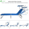 VOUNOT  Folding Sun Loungers Set of 2, Sunbed with Adjustable Backrest & Sunshade, Blue