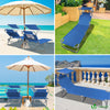 VOUNOT  Folding Sun Loungers Set of 2, Sunbed with Adjustable Backrest & Sunshade, Blue