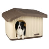 VOUNOT Dog House, Weatherproof Pet Shelter with Sloped Roof, 75×63×51 cm, Beige