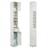 VOUNOT Tall Bathroom Cabinet with Adjustable Shelf 20x20x180cm White