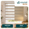 VOUNOT Set of 2 Day and Night Zebra Roller Blinds No Drill,80x150cm Linen