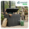 VOUNOT 126L Outdoor Storage Box with Lid, Lockable Deck Box, Black