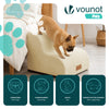 VOUNOT Dog Stairs for Bed, 2 Step Foam Pet Stairs, Non-Slip, Beige