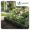 VOUNOT Lawn Edgnig Border 5.35m, Stone Effect Plastic Edging 35pcs, Black