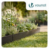 VOUNOT 15M Metal Lawn Edging, Heavy Duty Garden Border 15pcs 100×13cm Black