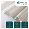 VOUNOT Set of 2 Day and Night Zebra Roller Blinds No Drill,80x150cm Linen