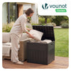 VOUNOT 126L Outdoor Storage Box with Lid, Lockable Deck Box, Brown