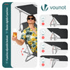 VOUNOT Set of 2 Folding Sun Lounger with Adjustable Backrest & Sunshade, Black