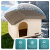 VOUNOT Dog House, Weatherproof Pet Shelter with Sloped Roof, 75×63×51 cm, Beige