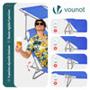 VOUNOT Set of 2 Folding Sun Lounger with Adjustable Backrest & Sunshade, Blue