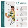 VOUNOT Set of 2 Folding Sun Lounger with Adjustable Backrest & Sunshade, Beige