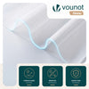 VOUNOT Zebra Roller Blind Double Fabric, Day and Night Translucent or Blackout Vision Curtains, No Drilling for Window and Door , White, 45 x 150 cm