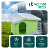 VOUNOT Dog House, Weatherproof Pet Shelter with Sloped Roof, 75×63×51 cm, Green