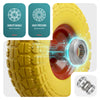 VOUNOT Set of 2 PU Puncture Proof Wheelbarrow Wheel 3.50-4 260x85mm 16mm Bore