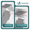 VOUNOT Set of 2 Folding Sun Lounger with Adjustable Backrest & Sunshade, Grey