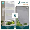 VOUNOT Set of 2 Zebra Roller Blind Double Fabric, Day and Night Translucent or Blackout Vision Curtains, White, 45 x 150 cm
