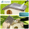 VOUNOT Dog House, Weatherproof Pet Shelter with Sloped Roof, 60×51×41 cm, Beige