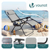 VOUNOT Zero Gravity Chairs, Garden Sun Loungers with Cup and Phone Holder, Grey