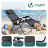 VOUNOT Zero Gravity Chairs, Garden Sun Loungers with Cup and Phone Holder, Black