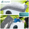 VOUNOT Dog House, Weatherproof Pet Shelter with Sloped Roof, 75×63×51 cm, White