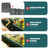 VOUNOT 10 x Garden Edge Border Cobbled Stone Effect Lawn Fence 2.5 Meter, Grey