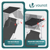 VOUNOT Set of 2 Folding Sun Lounger with Adjustable Backrest & Sunshade, Black