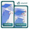 VOUNOT Set of 2 Folding Sun Lounger with Adjustable Backrest & Sunshade, Blue