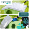 VOUNOT Dog House, Weatherproof Pet Shelter with Sloped Roof, 60×51×41 cm, Green