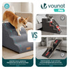 VOUNOT Dog Stairs for Bed, 4 Step Foam Pet Stairs, Non-Slip, Grey