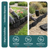 VOUNOT Lawn Edgnig Border 21.4m, Stone Effect Plastic Edging 140pcs, Black
