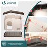 VOUNOT Dog House, Weatherproof Pet Shelter with Sloped Roof, 75×63×51 cm, Beige
