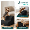 VOUNOT Dog Stairs for Bed, 3 Step Foam Pet Stairs, Non-Slip, Black