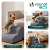 VOUNOT Dog Stairs for Bed, 2 Step Foam Pet Stairs, Non-Slip, Grey
