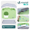VOUNOT Dog House, Weatherproof Pet Shelter with Sloped Roof, 75×63×51 cm, Green