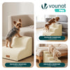 VOUNOT Dog Stairs for Bed, 4 Step Foam Pet Stairs, Non-Slip, Beige
